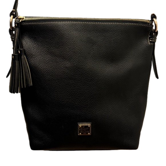 Dooney & Bourke Handbags - Dooney & Bourke 🦆 LIKE NEW Large Black Pebbled Grain Leather Tote Crossbody Bag